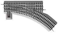 FasTrack(TM) Track w/Roadbed - 3-Rail -- Manual Turnout (Switch) O-36 Right Hand-3