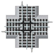 FasTrack(TM) Track w/Roadbed - 3-Rail -- 90-Degree Crossing-1