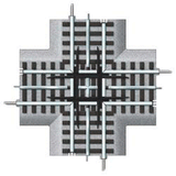 FasTrack(TM) Track w/Roadbed - 3-Rail -- 90-Degree Crossing-1