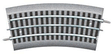 FasTrack(TM) Track w/Roadbed - 3-Rail -- 1/2 O-36 Curve