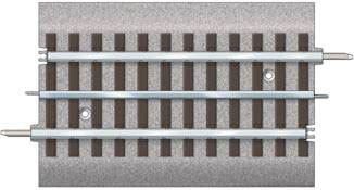 FasTrack(TM) Track w/Roadbed - 3-Rail -- 1/2 Straight Track - 5"  12.7cm-2