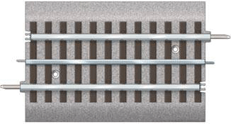 FasTrack(TM) Track w/Roadbed - 3-Rail -- 1/2 Straight Track - 5"  12.7cm-1