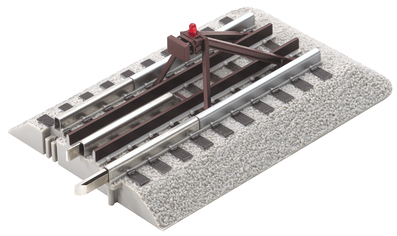 FasTrack(TM) Track w/Roadbed - 3-Rail -- Lighted Bumper 5"  12.7cm pkg(2)-1