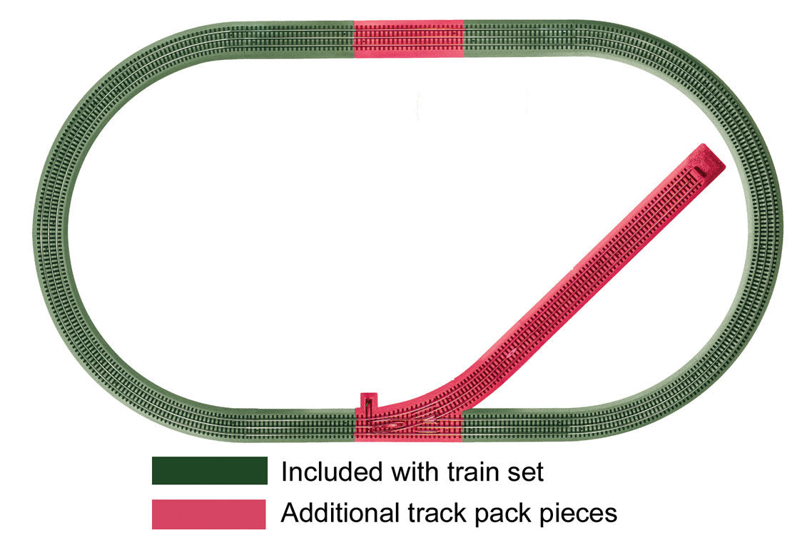 FasTrack(TM) Siding Track Pack - 3-Rail -- Includes 3 10" Straights, 1 Manual Turnout, 5" Uncoupler Section & Bumper-2