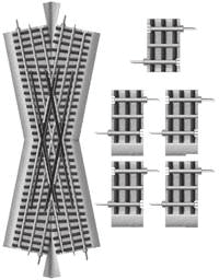 FasTrack(TM) Track w/Roadbed - 3-Rail -- 22.5 Degree Crossing