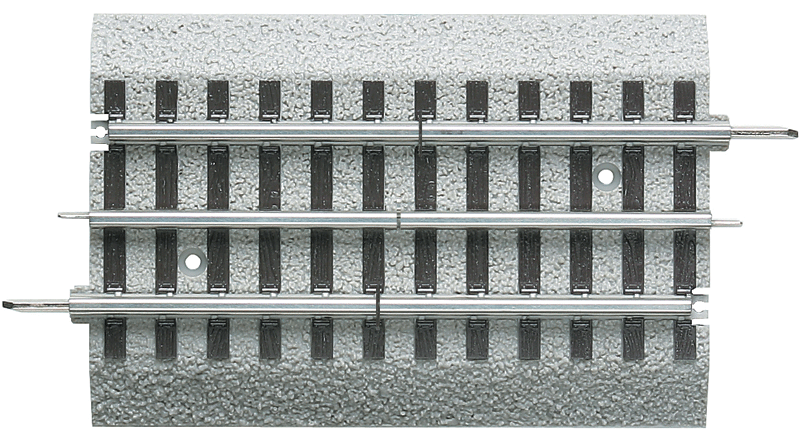 FasTrack(TM) Track w/Roadbed - 3-Rail -- Block (Electrical Gap) Section (Includes Under-Track Jumper Wires) 5"  12.7