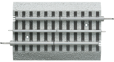 FasTrack(TM) Track w/Roadbed - 3-Rail -- Block (Electrical Gap) Section (Includes Under-Track Jumper Wires) 5"  12.7
