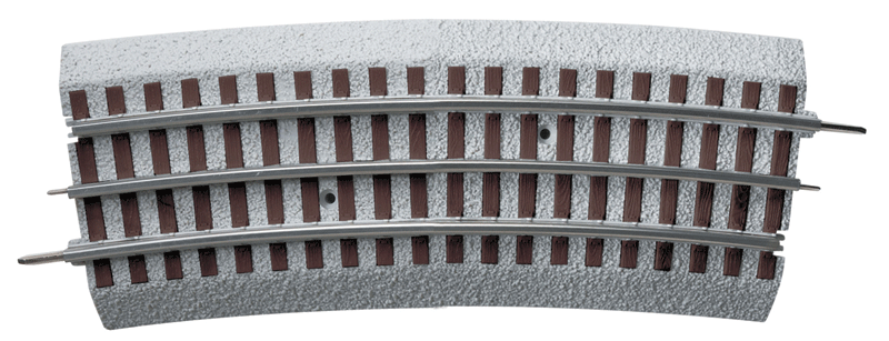 FasTrack(TM) Track w/Roadbed - 3-Rail -- O-84 Curve Track