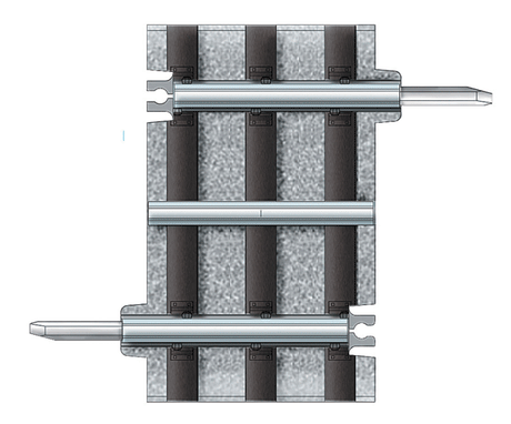 FasTrack(TM) Track w/Roadbed - 3-Rail -- 1-3/8" Track Section No Roadbed