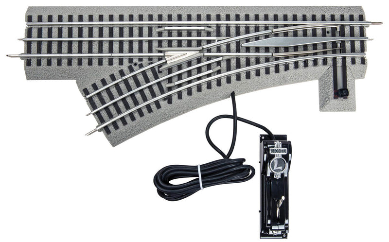 FasTrack(TM) Track w/Roadbed - 3-Rail -- Command Control Turnout (Switch) O-48 Left Hand