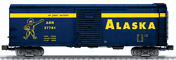 Pennsylvania Railroad X31A 40' Boxcar - 3-Rail - Ready to Run -- Alaska Railroad #27781 (blue, yellow, At Your Service Slogan)
