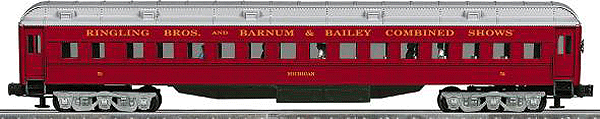 K-Line by Lionel 18" Heavyweight Coach 2-Pack - Ready to Run - 3-Rail -- Ringling Bros and Barnum & Bailey(TM) Circus Car Names: Michigan & Minnesota