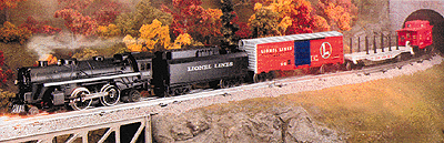 Steam-Deluxe Freight Train Set -- 0-4-0 w/Tender, Box & Flatcars, Caboose, Semi, 27 x 63" Oval, Transformer