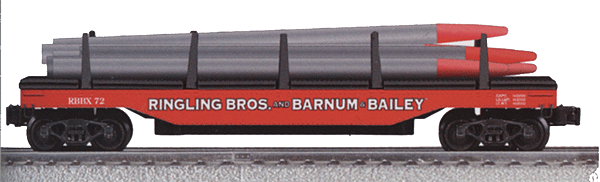 K-Line by Lionel Operating Log Dump Car w/Tent Poles - Ready to Run - 3-Rail -- Ringling Bros and Barnum & Bailey(TM) Circus #72