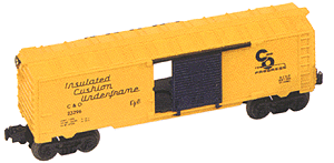 Starter Set Boxcar -- C&O (yellow, black, "For Progress" herald)