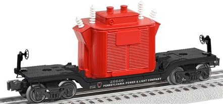 4-Axle Depressed-Center Flatcar w/Transformer Load - 3-Rail - Ready to Run -- Pennsylvania Power & Light (black)
