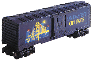 9700 Series Steel Boxcar w/Opening Door - Special Schemes -- San Francisco City Lights w/Working Lights