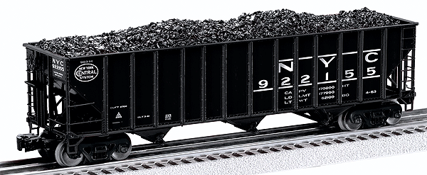 3-Bay Open Hopper w/Load - 3-Rail - Ready to Run -- New York Central #922155 (black, Small System Logo)