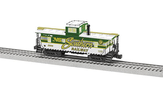 Ca-4 Caboose w/Lights & Smoke - 3-Rail - Ready to Run -- Norfolk Southern #X563 (Southern Railway Heritage; green, gold, silver)