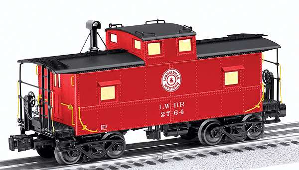 Northeastern-Style Caboose w/Lights & Smoke - 3-Rail - Ready to Run -- Lionelville & Western (red, black)