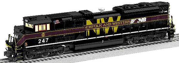 EMD SD70ACe - 3-Rail w/Legacy Sound, Control & Smoke -- Norfolk Southern #247 (Norfolk & Western Heritage; black, maroon)