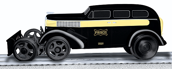 Early-Era Inspection Vehicle - 3-Rail w/TMCC -- St. Louis-San Francisco (Frisco; black, yellow)