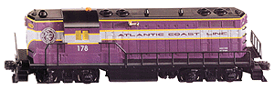 Diesel EMD GP7 Powered -- Atlantic Coast Line (purple, silver) - Command Version