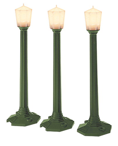 Lionelville(TM) Mainline Classic Street Lamps -- Green pkg(3) 5-7/8"  14.1cm Tall