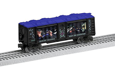 Operating & Lighted Aquarium Car - 3-Rail - Ready to Run -- Marine Science Deep Sea Monsters Exhibition (black, purple)
