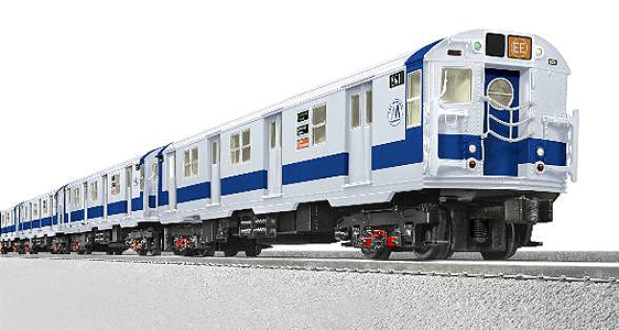 TA R16 Subway Set - 3-Rail w/Sound & Legacy Control -- 2 Powered & 2 Unpowered Cars, New York City Transit Authority (blue, silver)