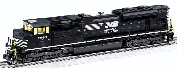 Diesel Scale EMD SD70M-2 w/RailSounds & Smoke - 3-Rail - Legacy Control -- Norfolk Southern #2663 (black, white, Horse Head Logo)