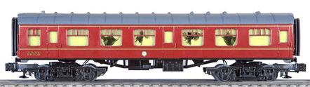 Harry Potter Hogwarts Express Dementors Coach - 3-Rail - Ready to Run -- Red w/Dementor Silhouettes in Windows-1
