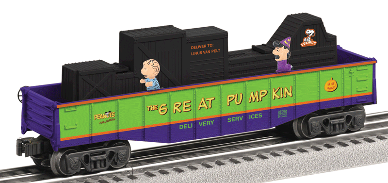 Animated Gondola - 3-Rail - Ready to Run -- Peanuts Trick or Treat Chase (green, purple)-1