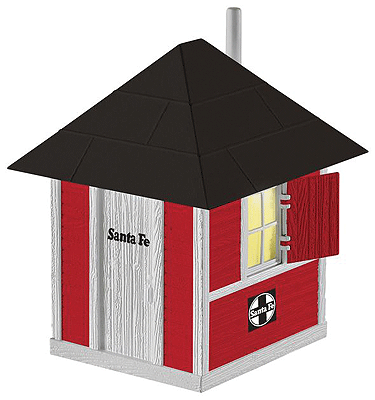 Crossing Shanty w/Interior Light -- Santa Fe (red, white) - Kit - 2-1/4 x 2-1/2 x 3"  5.7 x 6.4 x 7.6cm