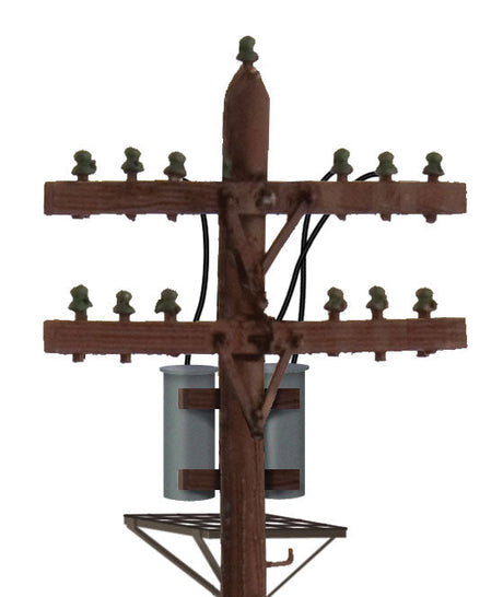 Scale Telephone/Utility Poles w/Lights - Kit -- pkg(6) (2 w/Transformer Details, 1 w/Working Lights) 7-1/2"  19.1cm Tall-2