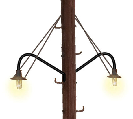 Scale Telephone/Utility Poles w/Lights - Kit -- pkg(6) (2 w/Transformer Details, 1 w/Working Lights) 7-1/2"  19.1cm Tall-3