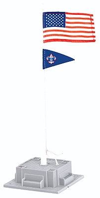Boy Scouts of America Lighted Flagpole -- U.S. & BSA Flags 3-1/4 x 3-1/4 x 11-1/4"  8.3 x 8.3 x 21.1cm