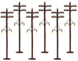 Scale Telephone/Utility Poles w/Lights - Kit -- Kit - 7-1/2"  19.1cm Tall pkg(6)-2