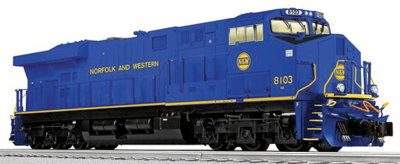 GE ES44AC w/Legacy Sound, Control & Smoke -- Norfolk Southern #8103 (Norfolk & Western Heritage; blue, yellow)