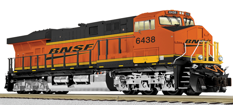 GE ES44AC w/Legacy Sound, Control & Smoke - American Flyer(R) -- BNSF Railway #6438 (orange, black, yellow, Wedge Logo)