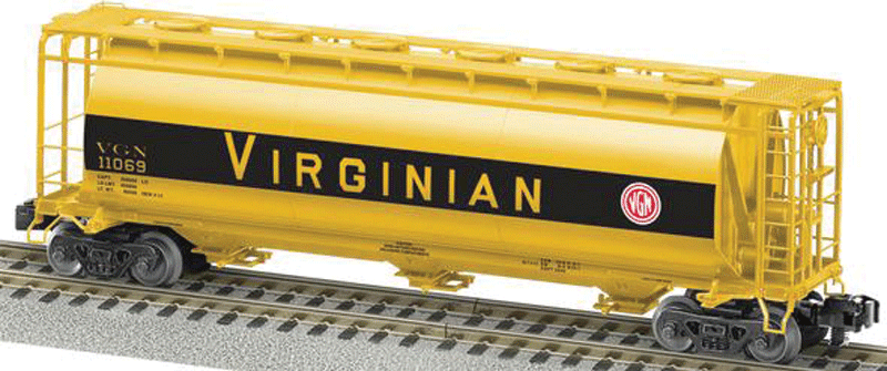 3-Bay Cylindrical Covered Hopper - Ready to Run - American Flyer(R) -- Norfolk Southern #11069 (Virginian Heritage, yellow, black, red)-1