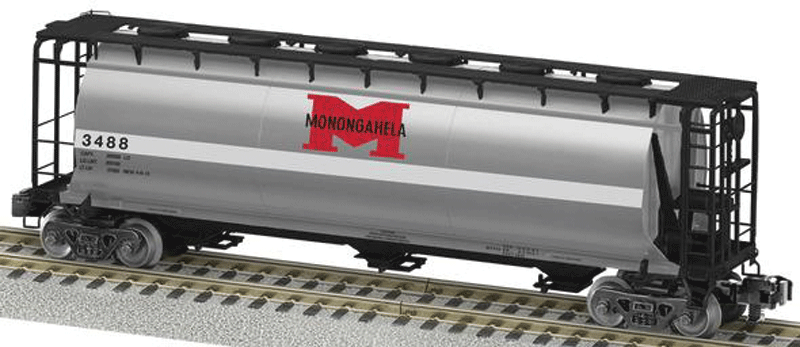 3-Bay Cylindrical Covered Hopper - Ready to Run - American Flyer(R) -- Norfolk Southern #3488 (Monongahela Heritage; gray, white, red)-1