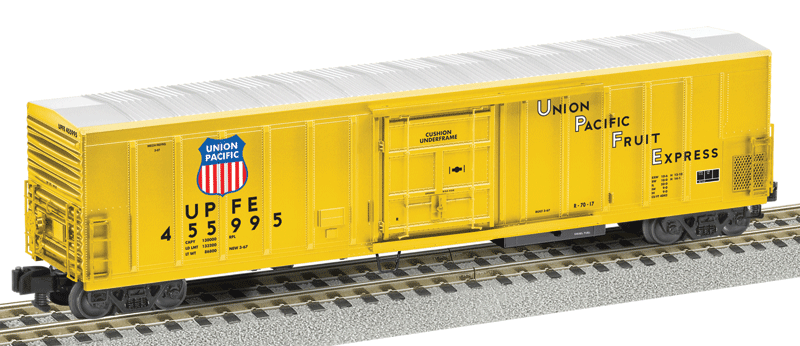 Scale 57' Mechanical Refrigerator Car - Ready to Run - American Flyer(R) -- Union Pacific Fruit Express #45595 (yellow, white, black, UP Shield)
