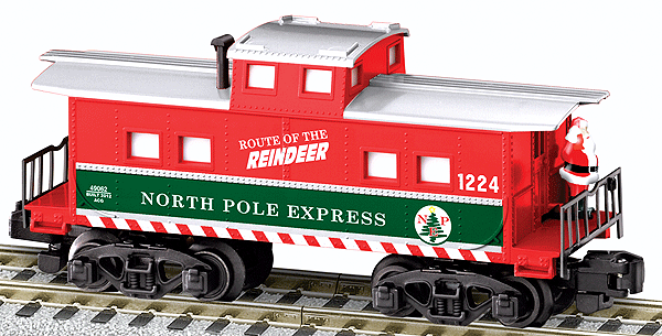 Steel Cupola Caboose - American Flyer -- North Pole Express #1224 (Route of the Reindeer Slogan)