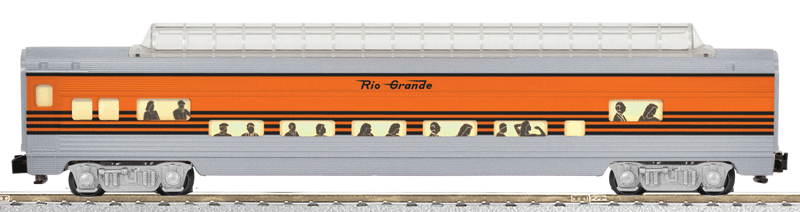 American Flyer(R) Streamlined Full-Length Vista Dome - Ready to Run -- Denver & Rio Grande Western (Aspen Gold, silver, black)