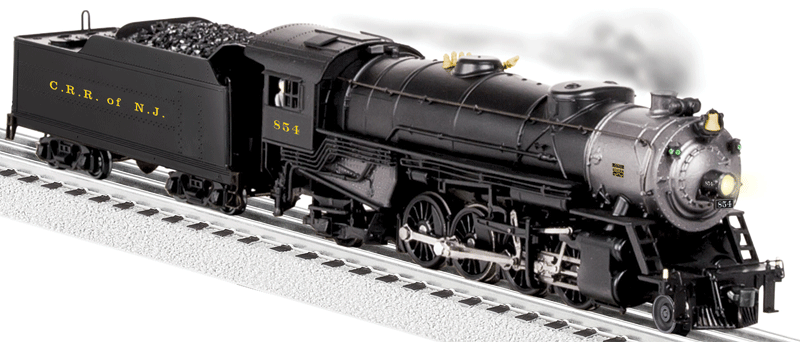 Scale 2-8-2 Heavy Mikado w/Legacy RailSounds, Control & Smoke -- Central Railroad of New Jersey #845 (black, graphite)