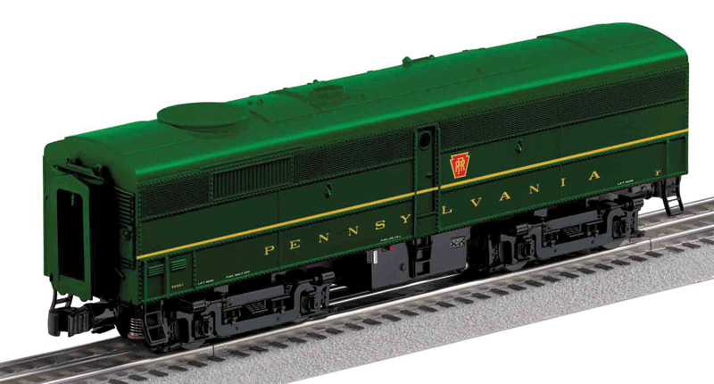 Scale Alco FB2 - 3-Rail w/Legacy Sounds, Control & Smoke -- Pennsylvania Railroad #9608B (Single Stripe, Brunswick Green, yellow)-1