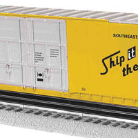 86' Hi-Cube Boxcar - 3-Rail - Ready to Run -- St. Louis-San Francisco #9125 (yellow, silver, Ship it on Frisco Slogan)