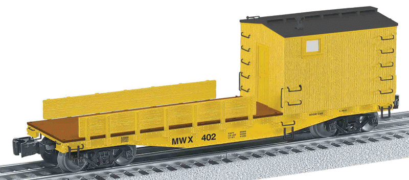 Scale Crane Boom Car w/Legacy RailSounds - 3-Rail - Ready to Run -- Maintenance of Way #X-402 (yellow, black)-1