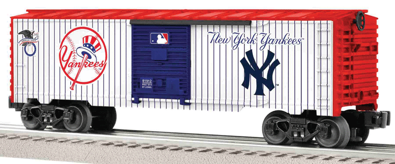 Boxcar - 3-Rail - Ready to Run - US Made -- New York Yankees (white, blue, red, Major League Baseball(TM) Series)-1